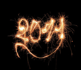 Year 2011 made of sparkler