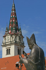 Pope John Paul II statue in Marija Bistrica , Croatia - obrazy, fototapety, plakaty