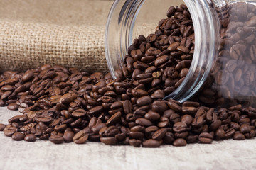 coffee beans and glass pot