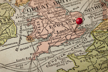 Fototapeta premium London and England vintage map