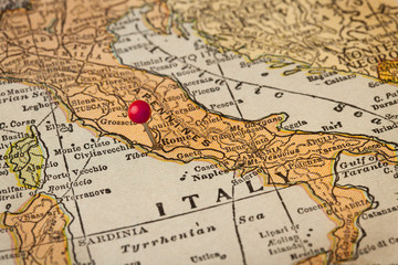 Naklejka premium Mapa vintage Rzym i Włochy