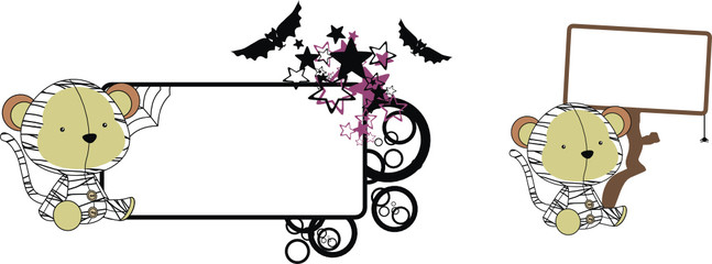 monkey mummy cartoon halloween