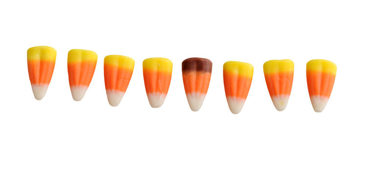 Halloween Candy Corn Isolated On White