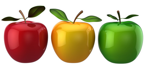 Apples in a row. Individuality concept. 3D render (Hi-Res)