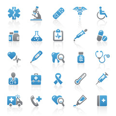 Blue Gray Web Icons - Medicine & Health - Set 6