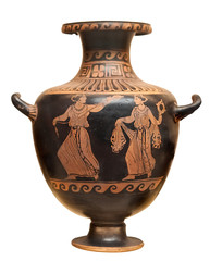 Ancient greek vase isolated on white - 26355454