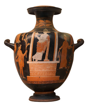 Ancient greek vase  isolated on white