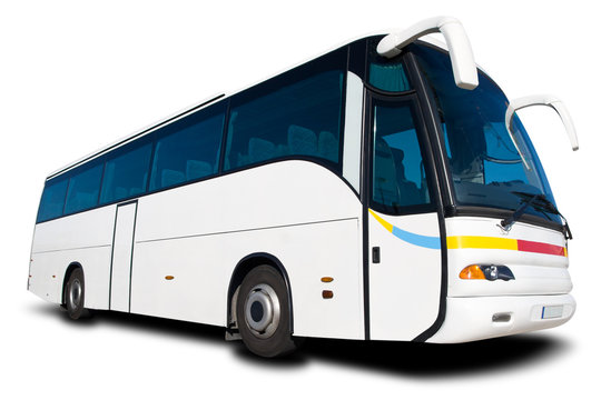 Tour Bus Isolated on White