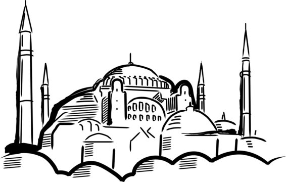 Hagia Sofia. Vector illustration.