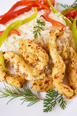 Spicy asian chicken with rice