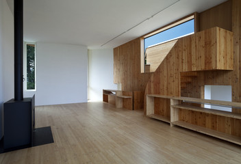 interno di casa moderna in legno