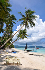Beautiful white sand beach in Boracay