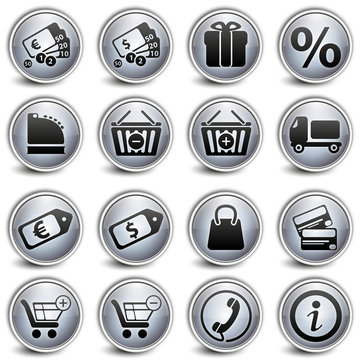 shopping gray Button