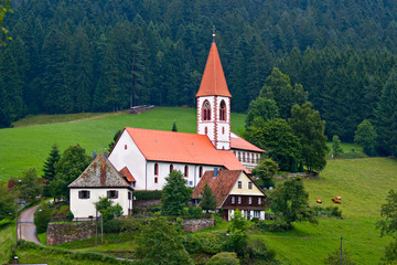 Fototapeta na wymiar St Romam church in Wolfach, Schwarzwald, Germany