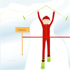 boy wins competitions on skis