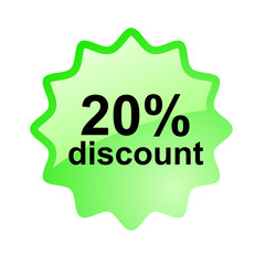 20% Discount sticker