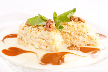 tasty pastry with caramel