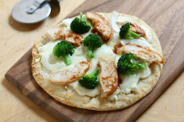 Pizza with Chicken and Broccoli