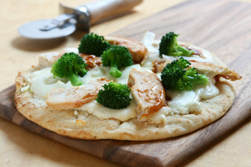 Pizza with Chicken and Broccoli