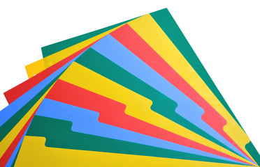 Colorful plastic index sheet on white background