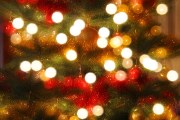 Abstract glittering Christmas lights background