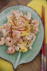 Pad Thai - Thai Food Dishes with Prawns