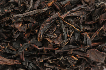 The dried up sheet black tea