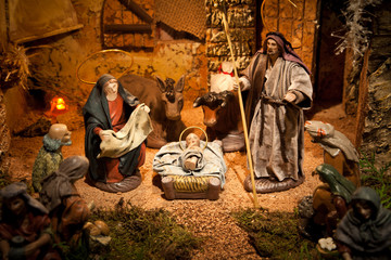 Nativity scene close up