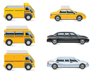Vector taxi and transportation service icon set. part 3