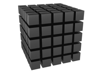 The three-dimensional image of a set of cubes