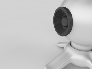 A render of a web camera over a white background
