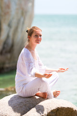 Beautiful woman practicing yoga