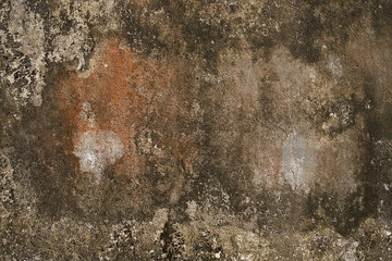 Grunge wall with frame and rust