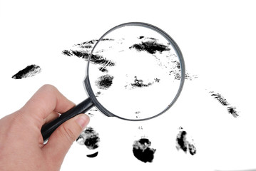 magnifying glass in hand
