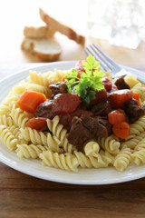 Beef Ragout over Pasta