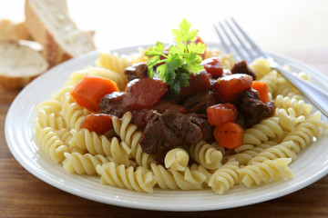Beef Ragout over Pasta