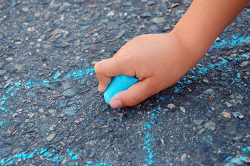 Drawing with chalk