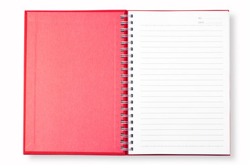 Red Cover Of Open Note Book