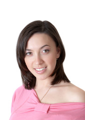 girl in a pink dress