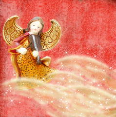 tarjeta de navidad angel violin