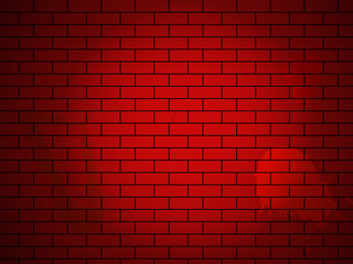 Fototapeta na wymiar Vector brick wall made of red bricks