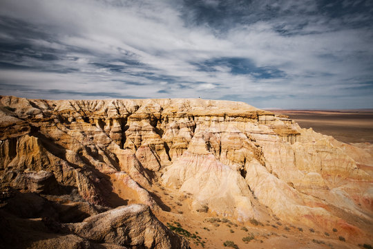 Bayanzag Flaming Cliffs Gobi Desert Mongolia Side