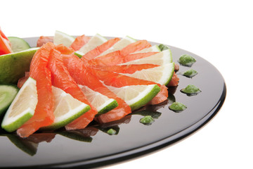 smoked salmon and vegetables