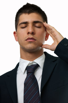 young businessman with headache