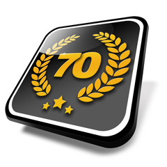 70 jahre, jubiläum, 3d button