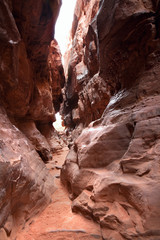 Eroded cliff of Khazali canyon in Wadi Rum, Jordan