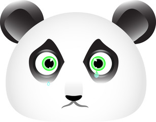 Sad panda face with tears in his eyes