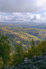 Fototapeta premium Landscape in Autumn time. Ural mountains. Russia