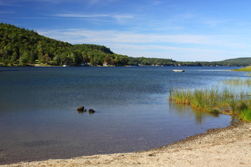 Swan lake in Swanville, Maine