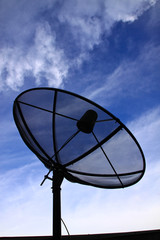 satellite disc against blue sky